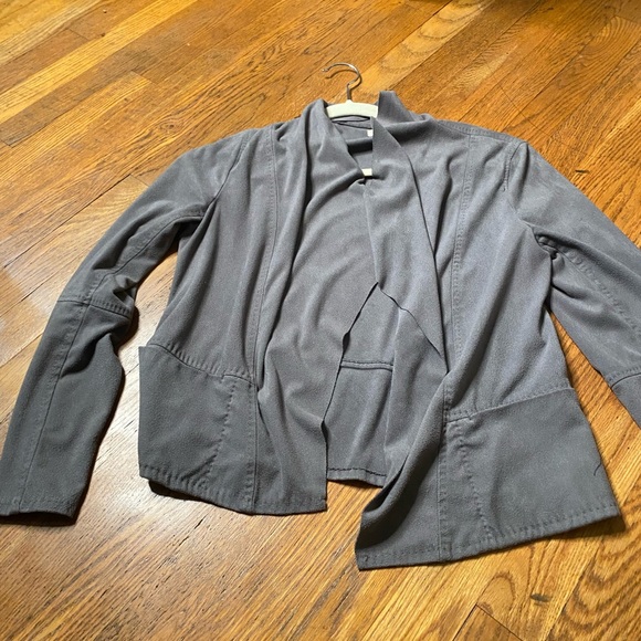 Max Studio Open Front Drape Jacket – Gray Soft Knit Cardigan Blazer – Size Small - Picture 2 of 5
